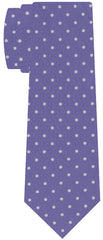 Off-White on Lavender Print Dot Silk Tie MCDT-40