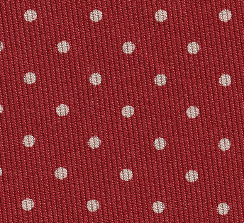 Off-White on Red Print Dot Silk Tie MCDT-43
