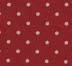 Off-White on Red Print Dot Silk Tie MCDT-43
