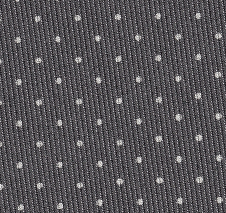 오프화이트 차콜 그레이 프린트 핀 도트 실크 타이 MCPDT-31