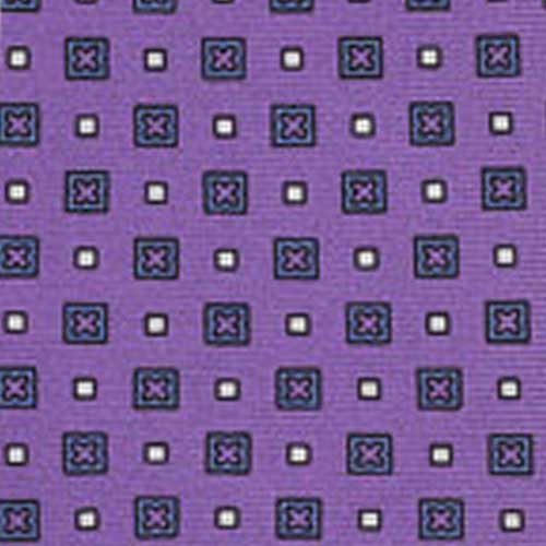 {[en]:Sky Blue & White on Lavender Macclesfield Printed Silk Tie