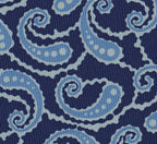 {[en]:Light Blue & Sky Blue on Navy Blue Macclesfield Print Pattern Silk Tie