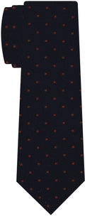 Red & Off-White on Midnight Blue Macclesfield Printed Silk Tie MCT-584