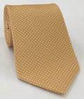 White on Dark Cream Macclesfield Print Pin Dot Silk Tie MCPDT-37