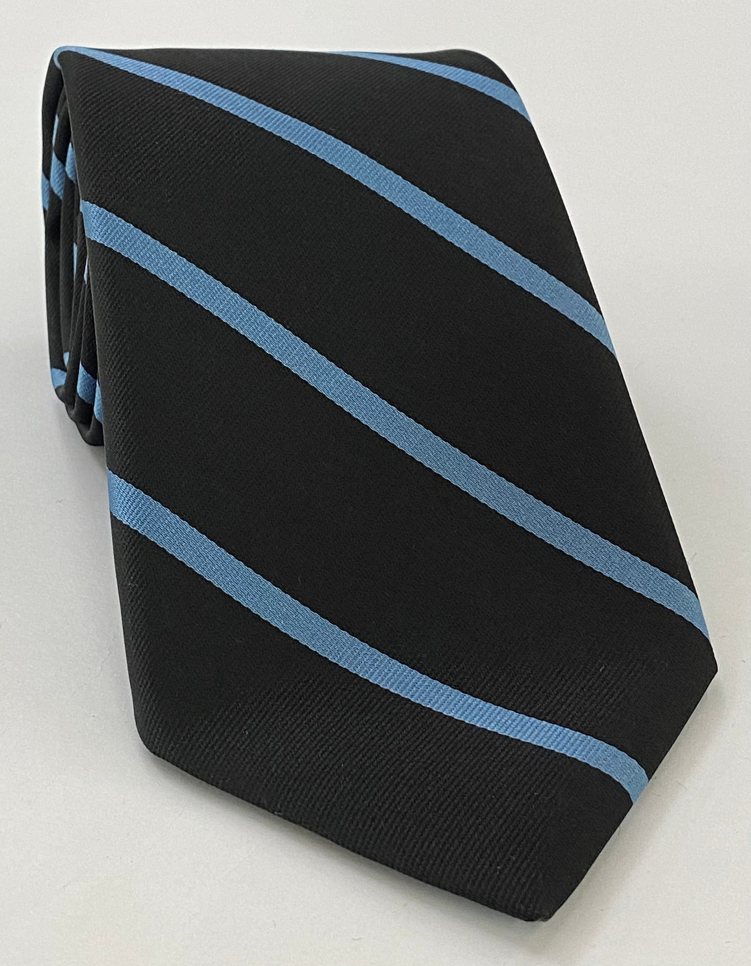 Etonian - Old Boys Silk Tie OBT-11 - Sky Blue on Black