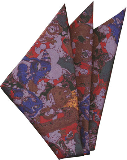 {[en]:Printed Silk Pocket Square
