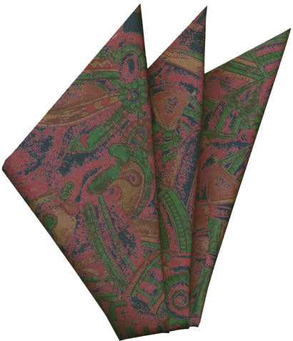 {[en]:Thai Printed Silk Pocket Square
