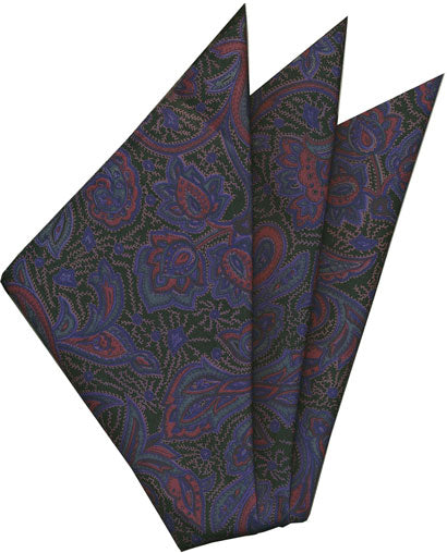 {[en]:Thai Printed Silk Pocket Square