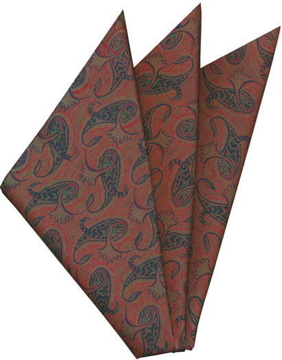 {[en]:Thai Printed Silk Pocket Square