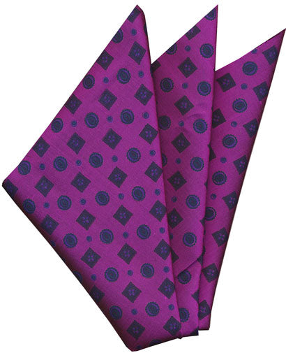 {[en]:Thai Printed Silk Pocket Square