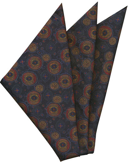 {[en]:Thai Printed Silk Pocket Square