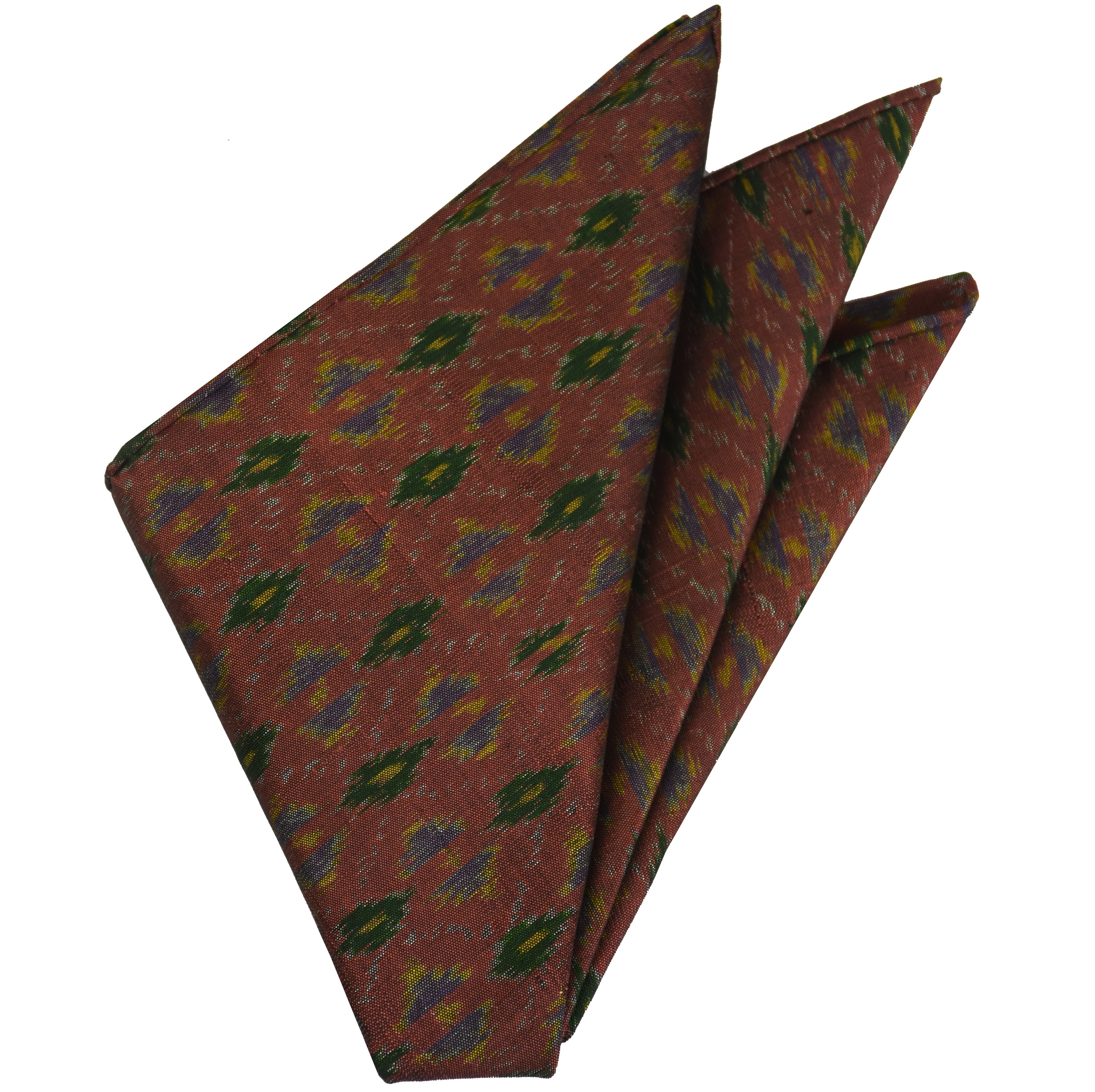 赤、黄、白、緑、紫のムドミーシルクポケットスクエア #VPS-23