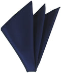 Navy Blue Twill Madder Solid Silk Pocket Square TMSOP-5