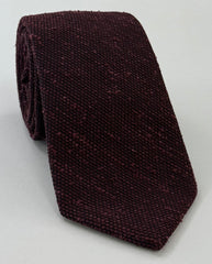 Burgundy Shantung Grenadine Fina Silk Tie SHFT-6