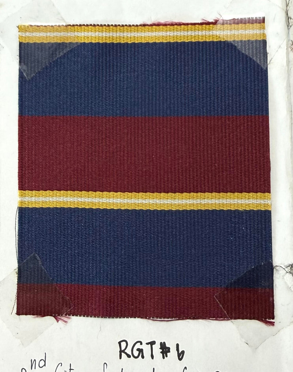 White, Yellow, Dark Red & Navy Blue 2nd City Of London Stripe Silk Tie RGT-6