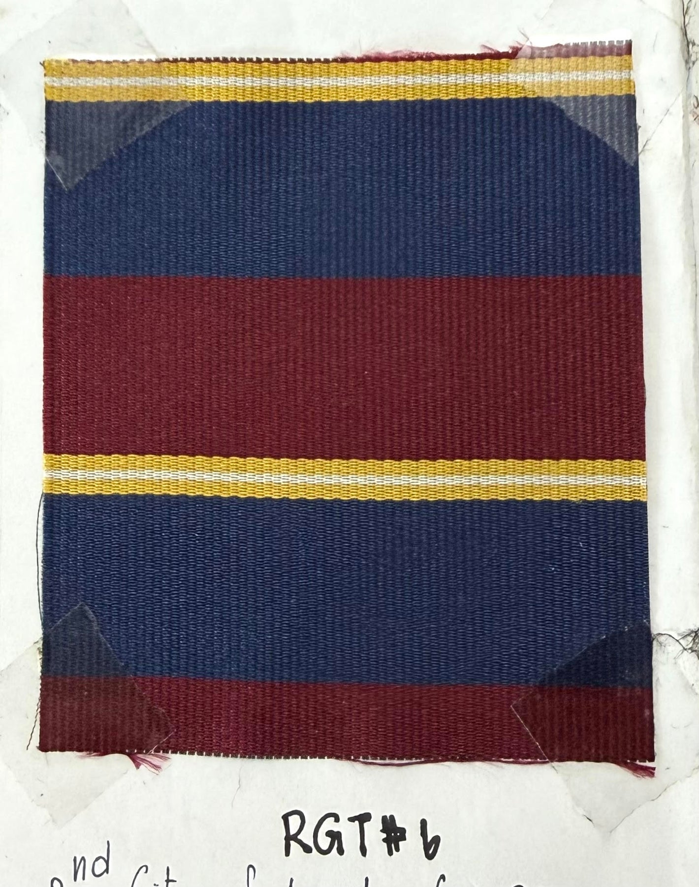 White, Yellow, Dark Red & Navy Blue 2nd City Of London Stripe Silk Tie RGT-6