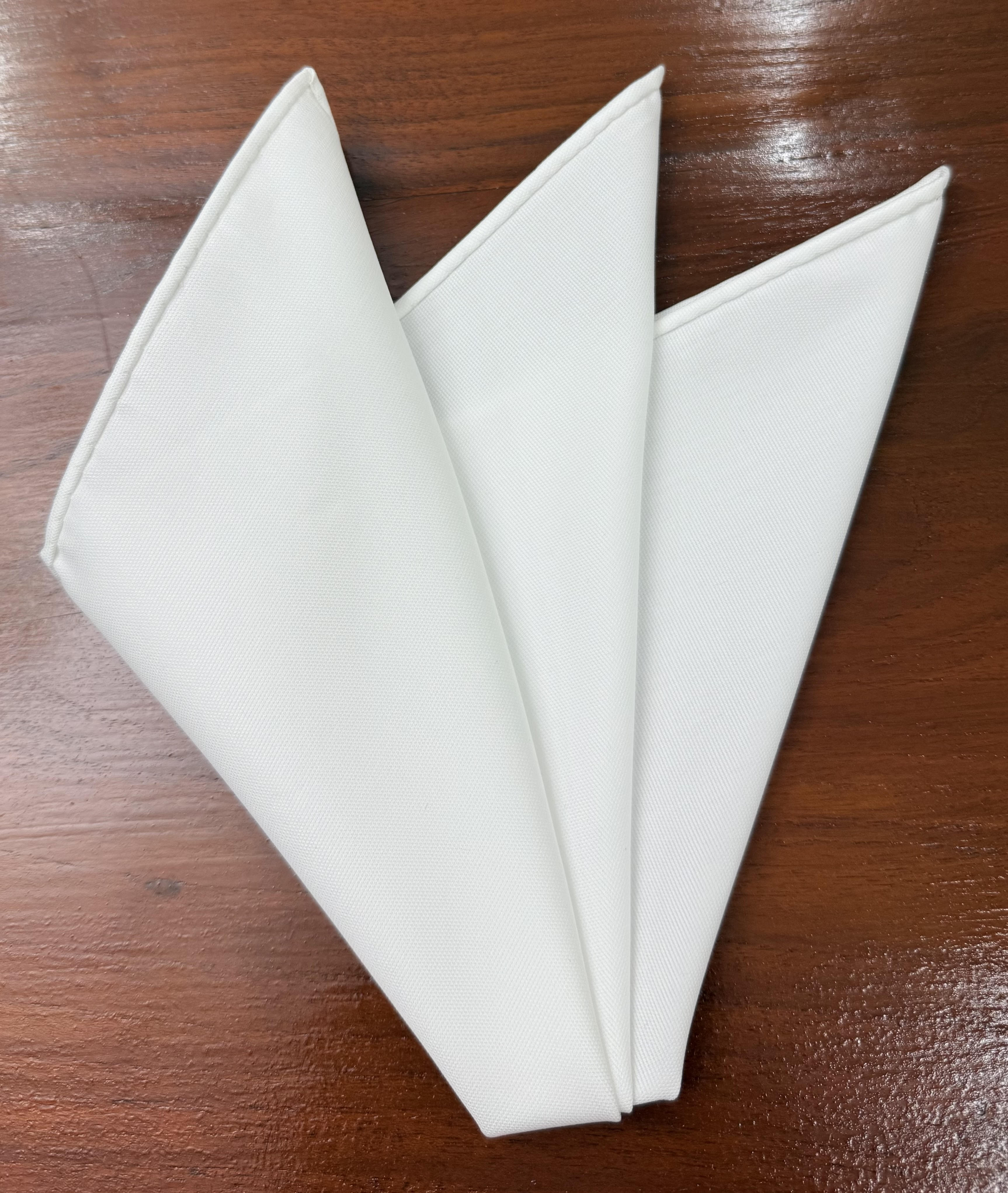 White Super Oxford Cotton Pocket Square RP-32