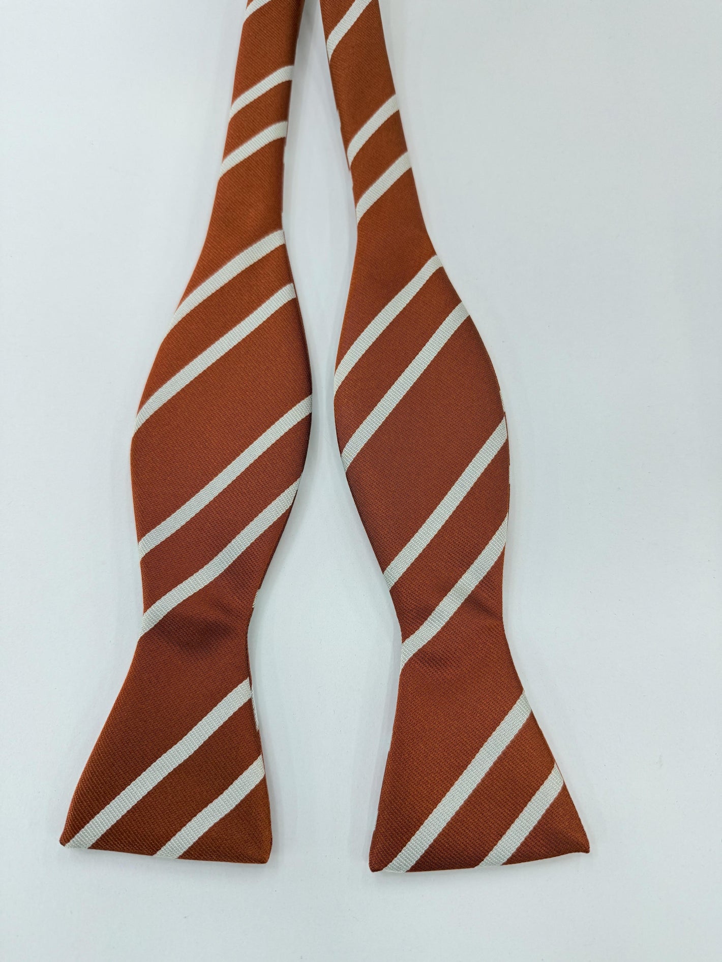 롱혼 실크 나비 넥타이 ACOBT-1 번트 오렌지 & 화이트