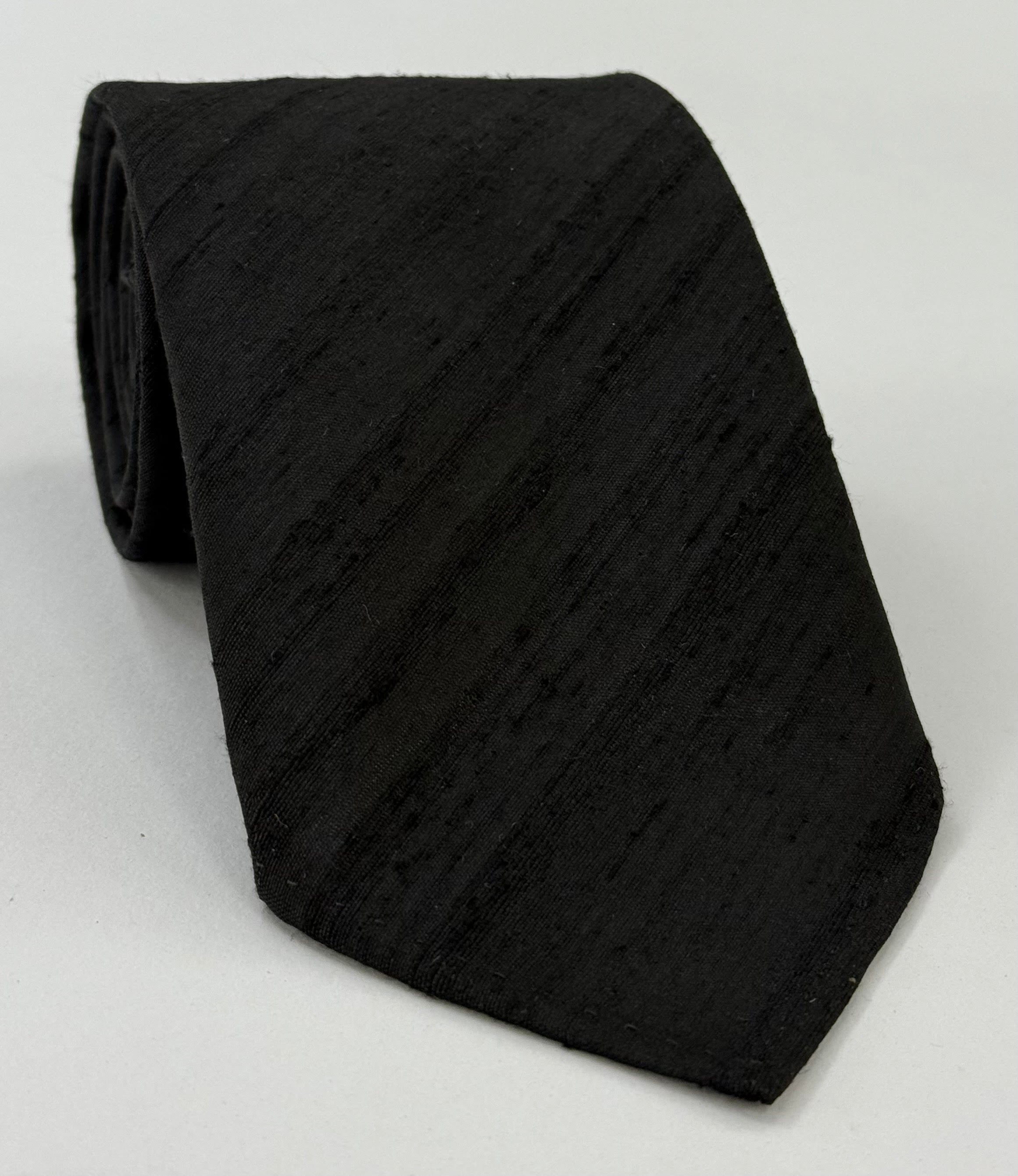 Black Thai Rough Silk Tie THRT-10