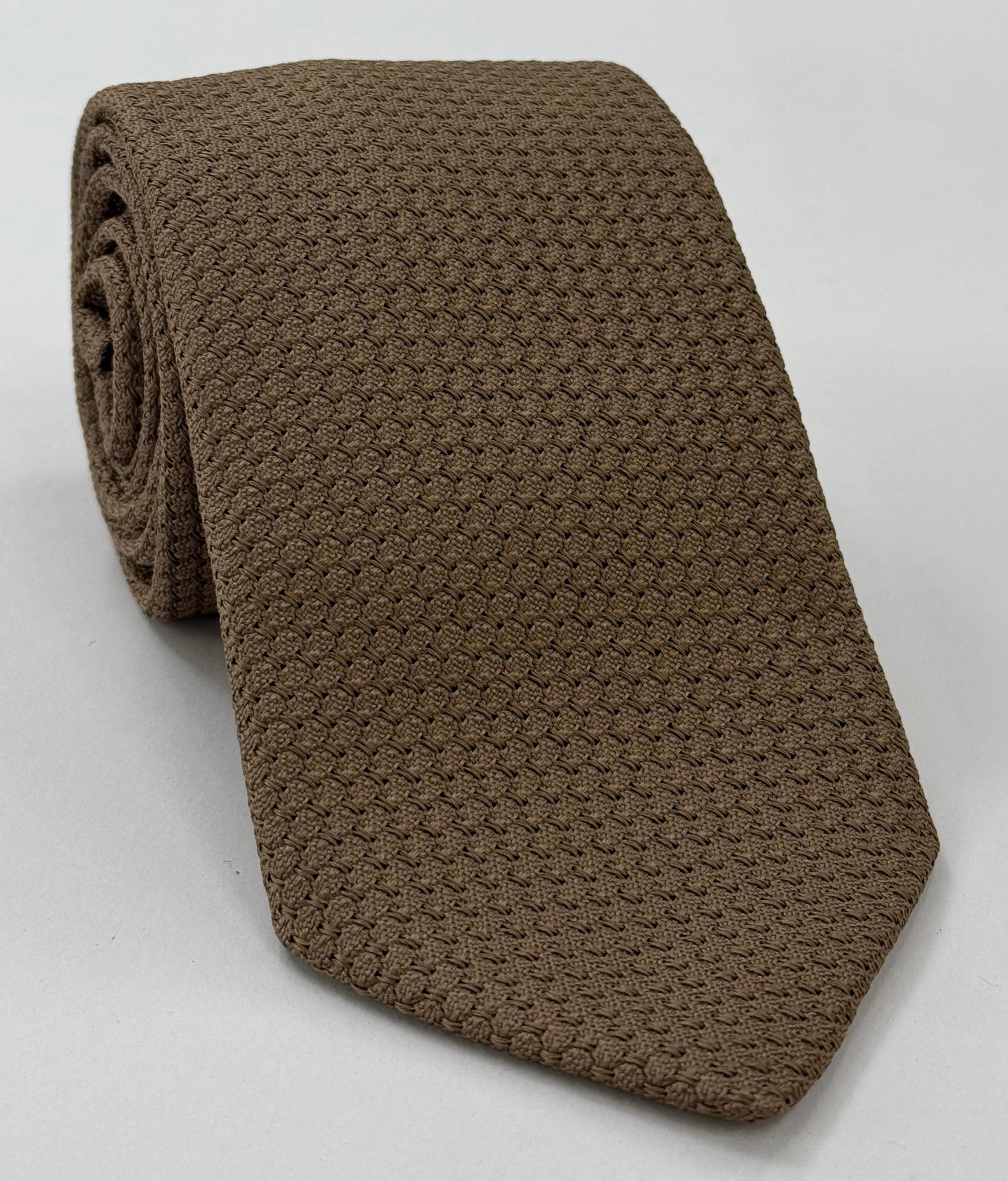 Light Brown Prometeo Grenadine Silk Tie #GPMT-4
