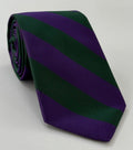 Forest Green & Purple The Highland Brigade Stripe Silk Tie RGT-34
