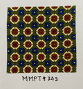 Blue, Cream & Maroon on Olive Green Macclesfield Modern Madder Printed Silk Tie MMPT-242