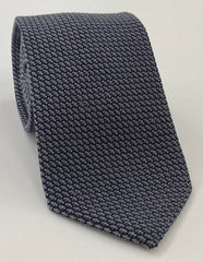 Charcoal Gray & Midnight Blue Cashmere/Silk Grenadine Grossa Silk Tie SCGGT-10
