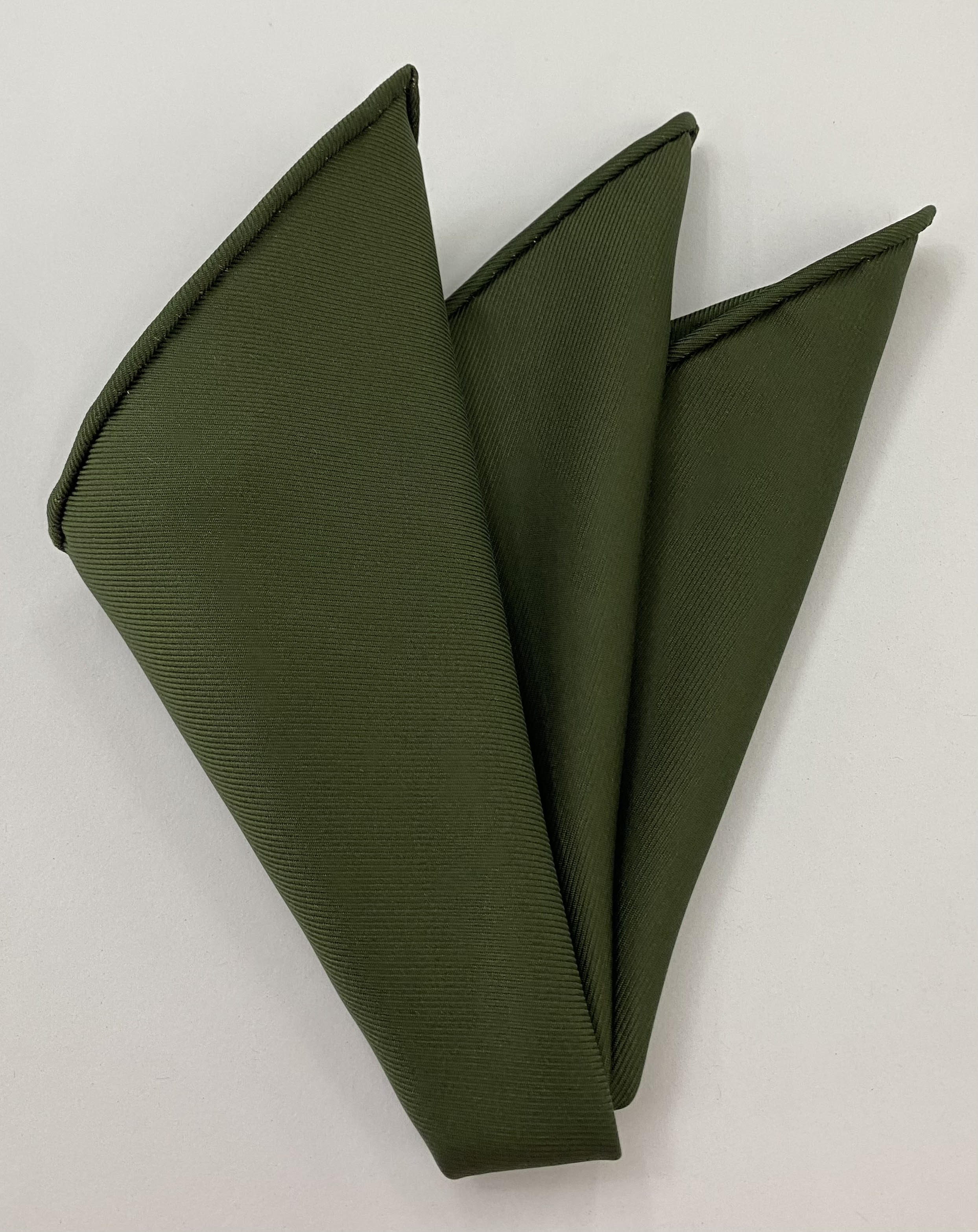 フォレストグリーン ツイル マダー ソリッド シルク ポケットスクエア TMSOP-7