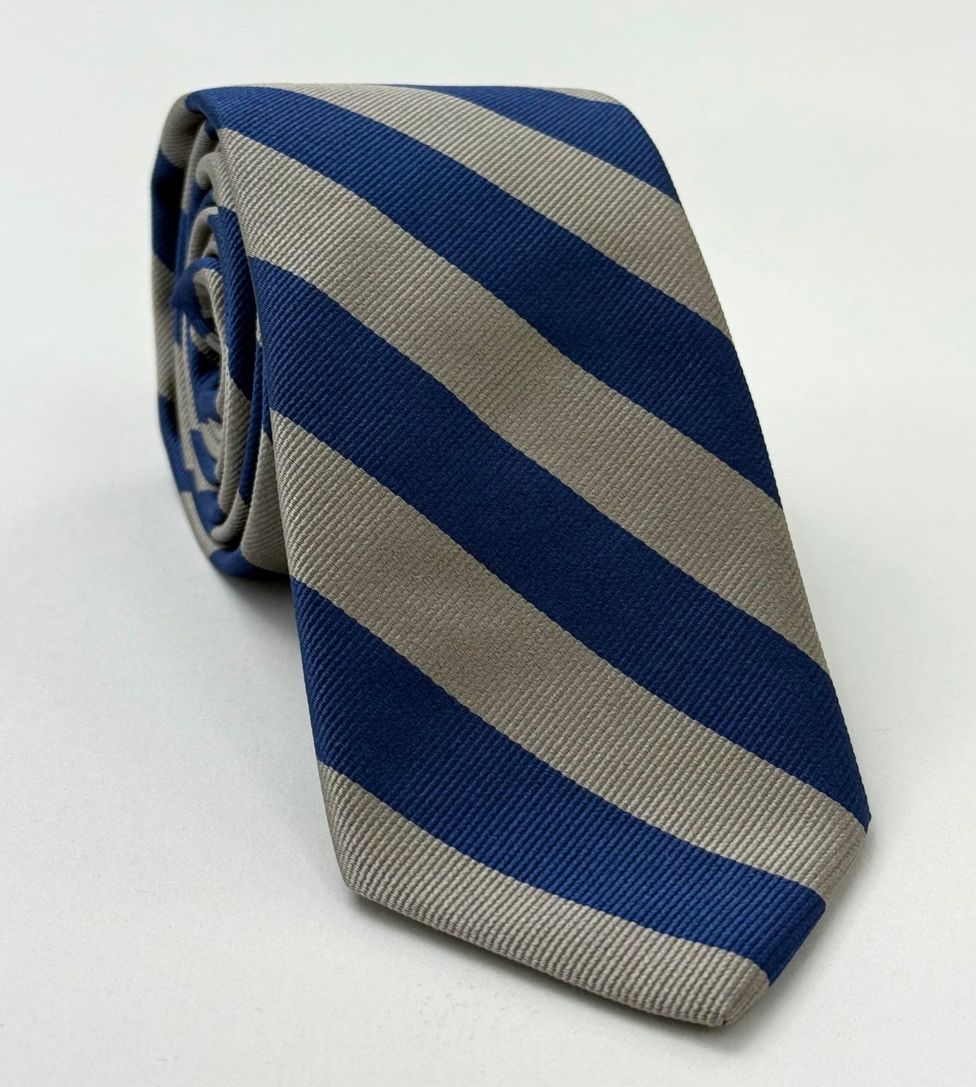 Georgetown Silk Tie ACO-6 (Blue & Dull Gray)
