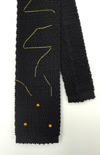 Black Knit Tie with Dots  KDT-1