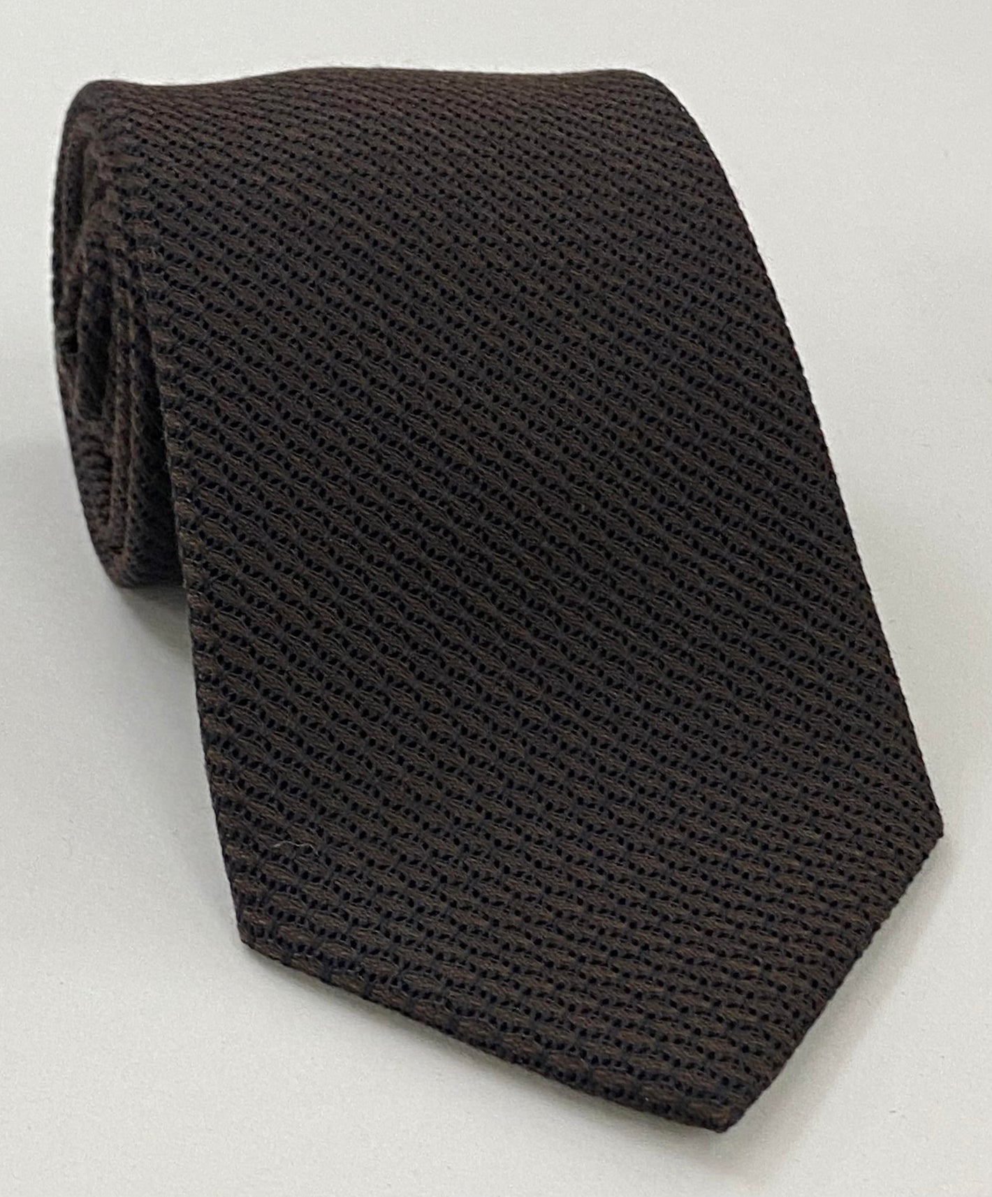 비터 초콜릿 & 미드나잇 블루 캐시미어/실크 그레나딘 그로사 실크 타이 SCGGT-5