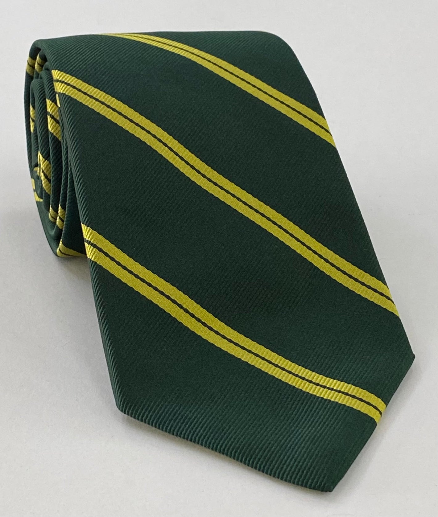 노팅엄셔 예맨리 스트라이프 실크 타이 RGT-31 콘 옐로우/포레스트 그린