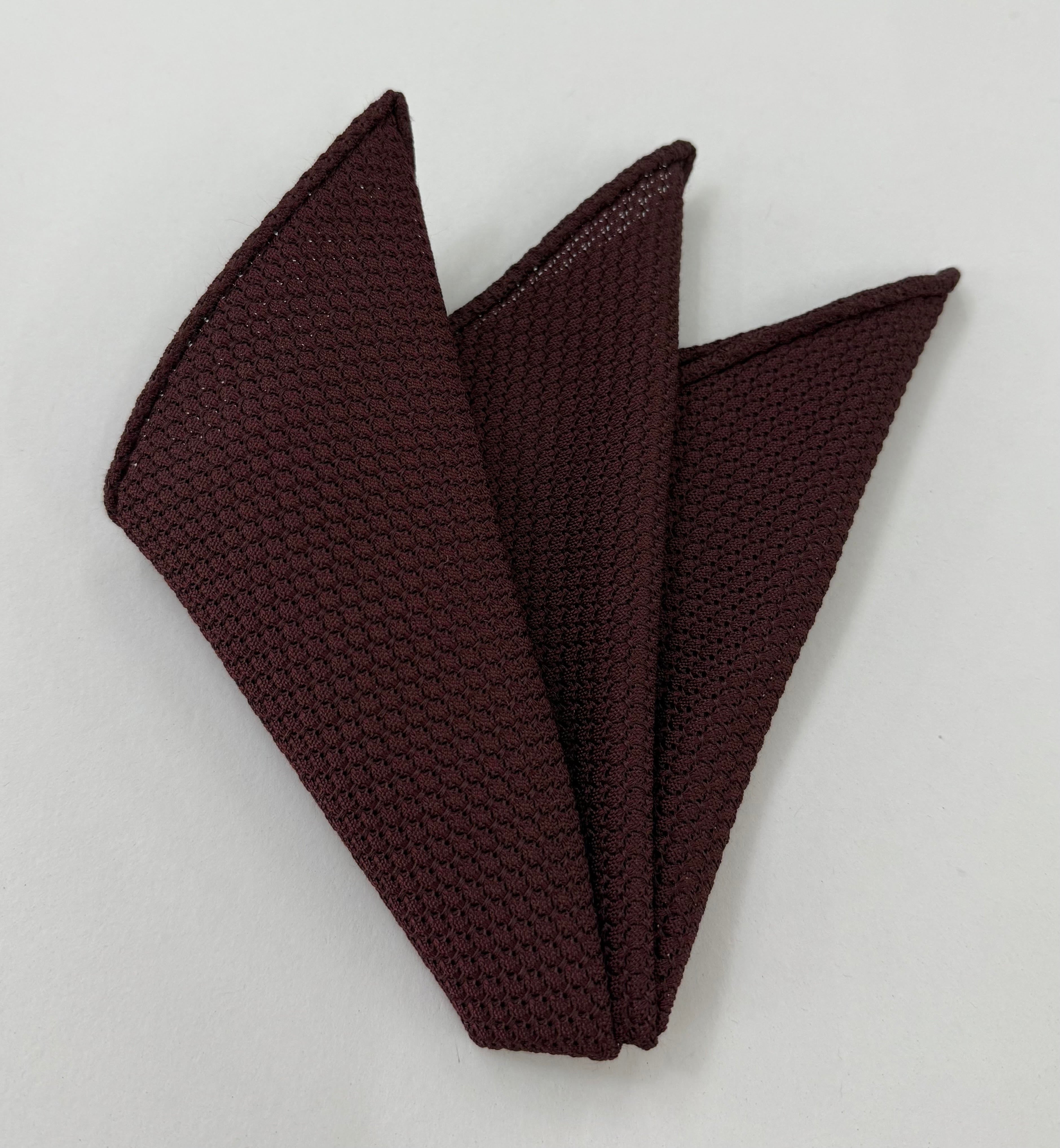 버건디 그레나딘 그로사 실크 포켓 스퀘어 #3