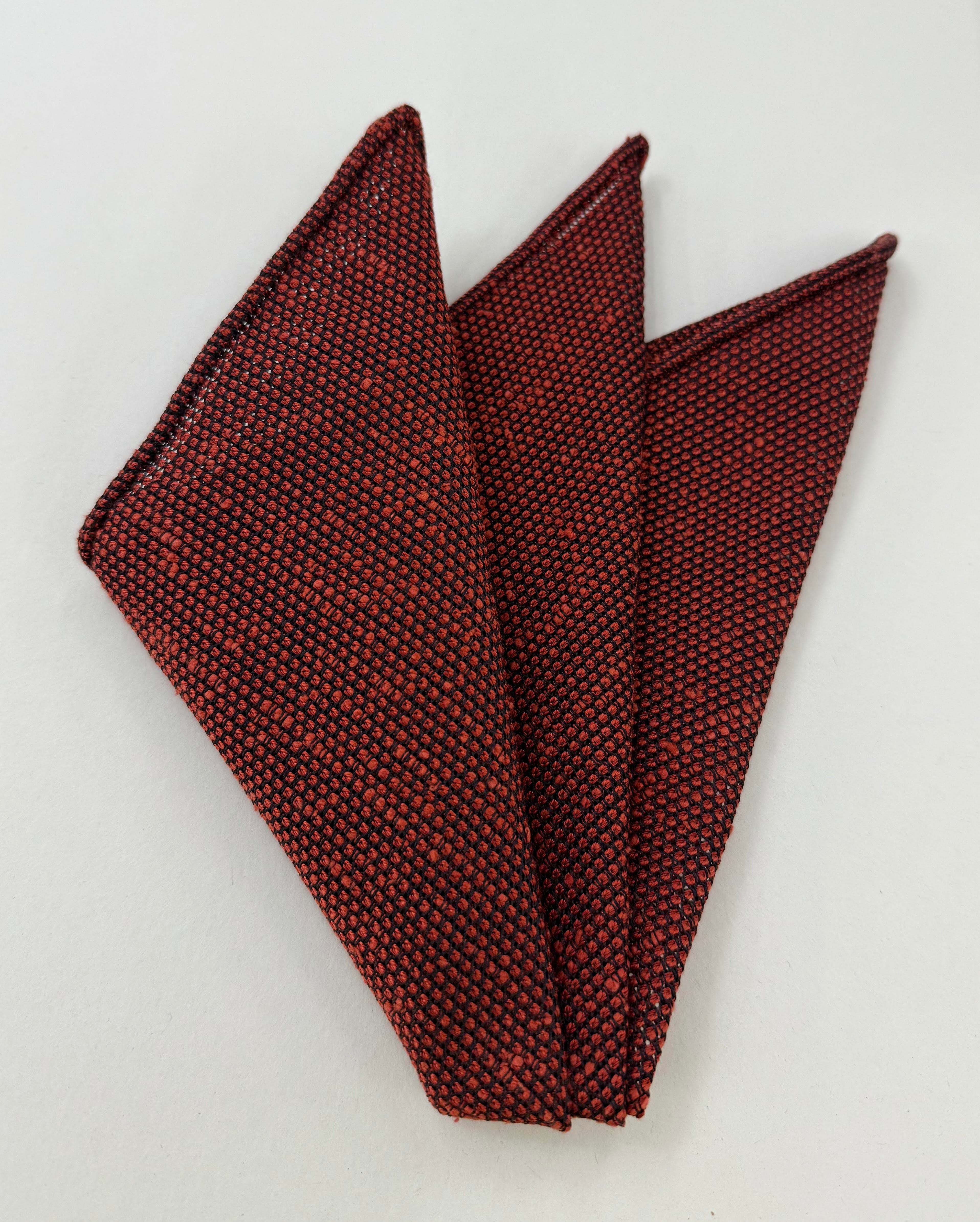 Brick Shantung Grenadine Fina Silk Pocket Square #SHFP-13
