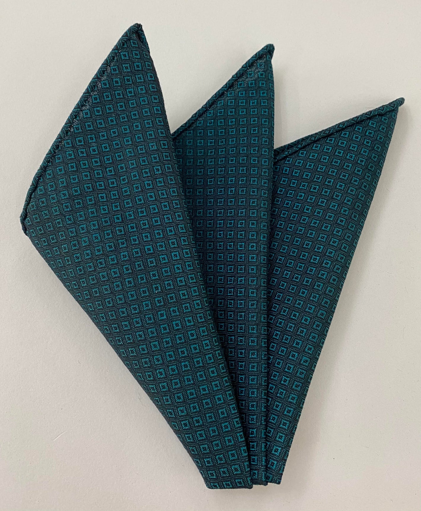 フォレストグリーン ブロケード コットン ポケットチーフ 5