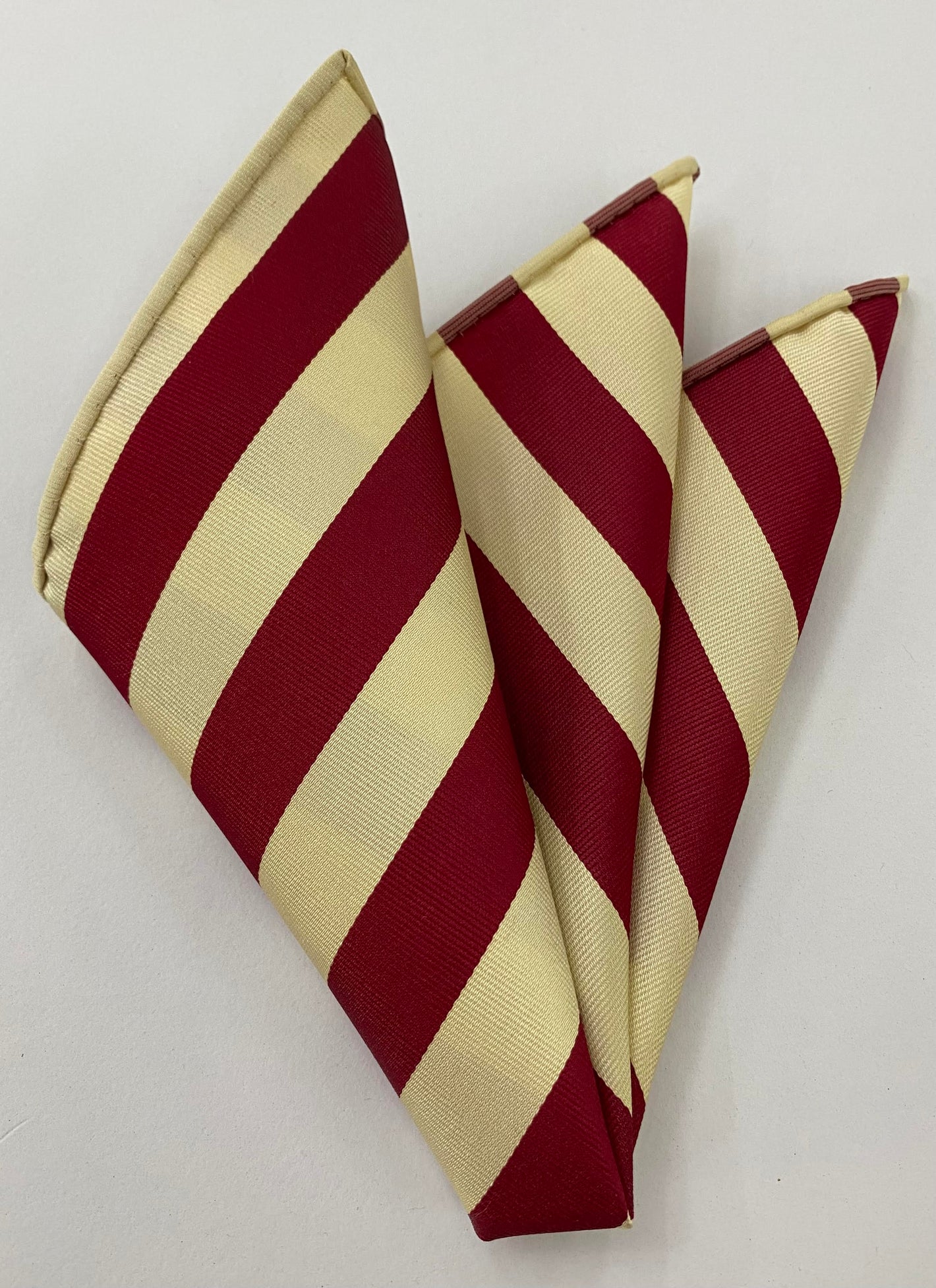 인디애나 후지어스 실크 포켓 스퀘어 #ACOP-23 (크림슨 & 크림)