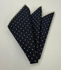White Dots on Dark Navy Pin-Dot Silk Pocket Square IPDP-1