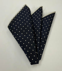 White Dots on Dark Navy Pin-Dot Silk Pocket Square IPDP-1
