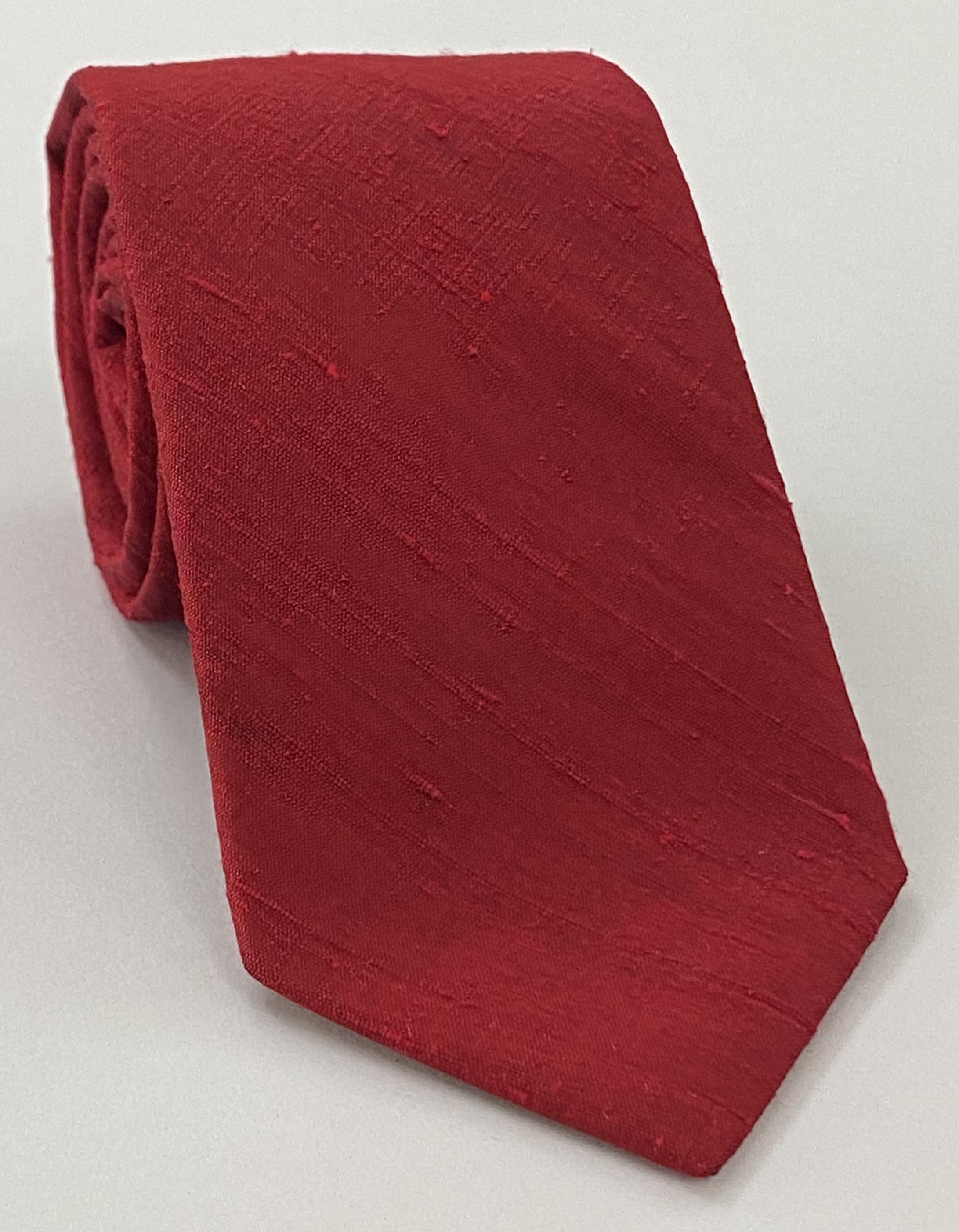Red Thai Rough Silk Tie THRT-8