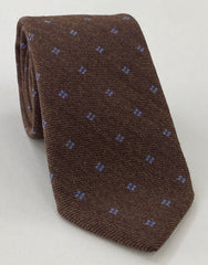 Sky Blue on Camel Pattern Wool Tie GPWT-4