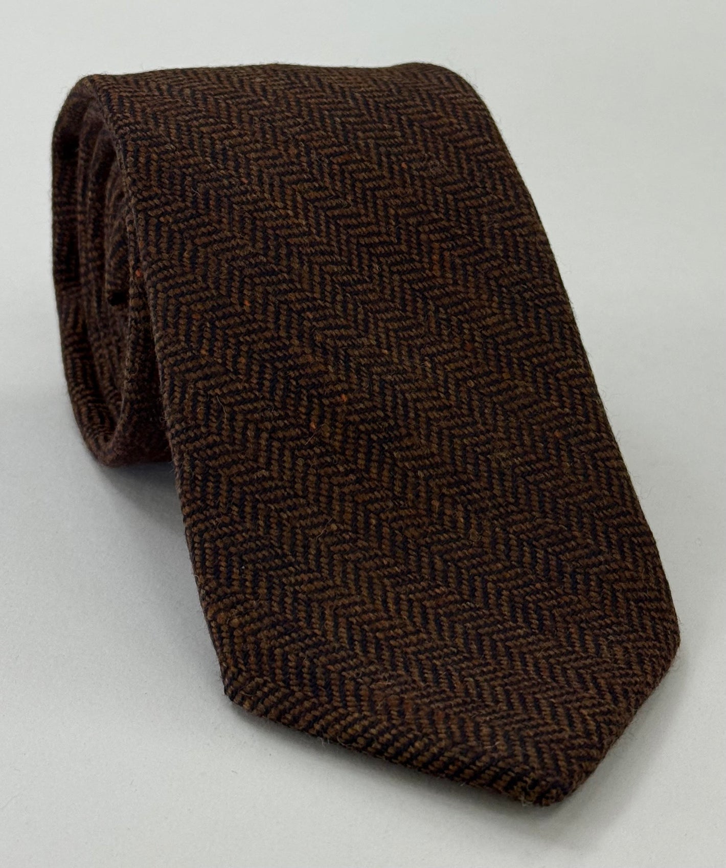 ブラック＆キャメル ヘリンボーン ウールタイ GHWT-1