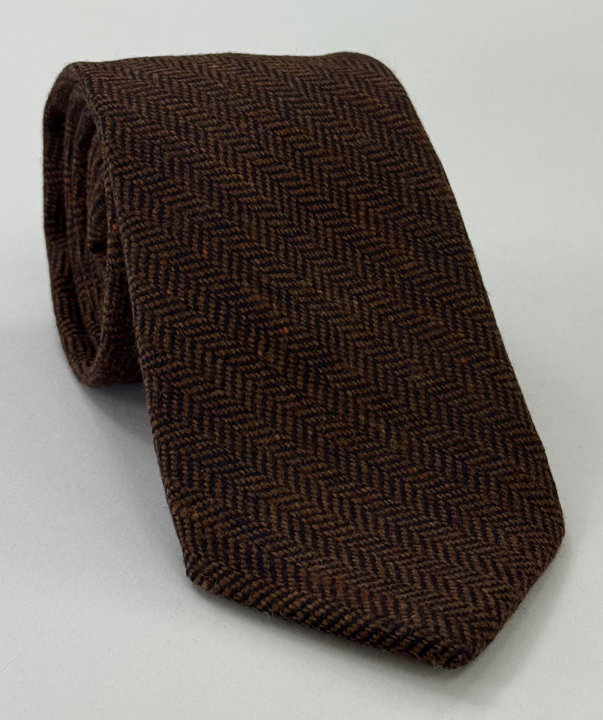 블랙 & 카멜 헤링본 울 타이 GHWT-1