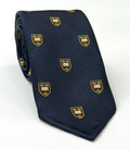 Red, Yellow & White on Midnight Blue  Oxford University, Crest Silk Tie UKU-15