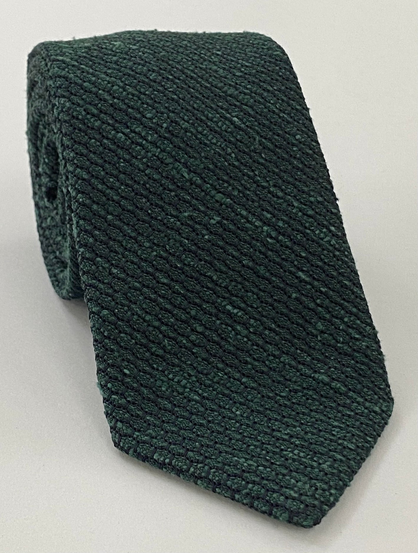 フォレストグリーン シャンタン グレナディン グロッサ シルク ネクタイ SHGT-9