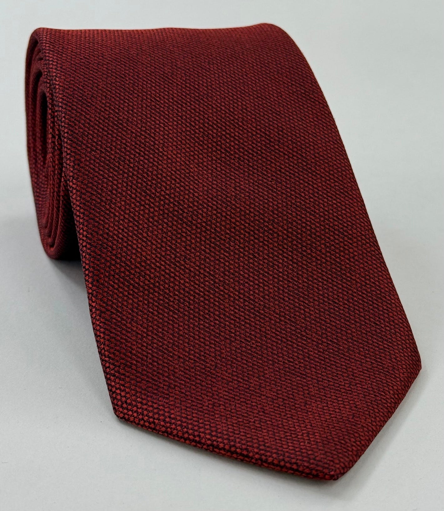 ダークバーントオレンジ マルベリーウッド織り シルクネクタイ MWT-10
