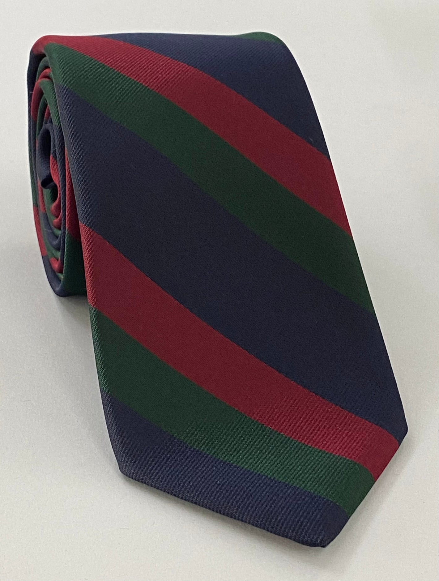 블랙 워치 스트라이프 실크 타이 RGT-27 다크 네이비 블루 바탕에 다크 레드 & 다크 포레스트 그린