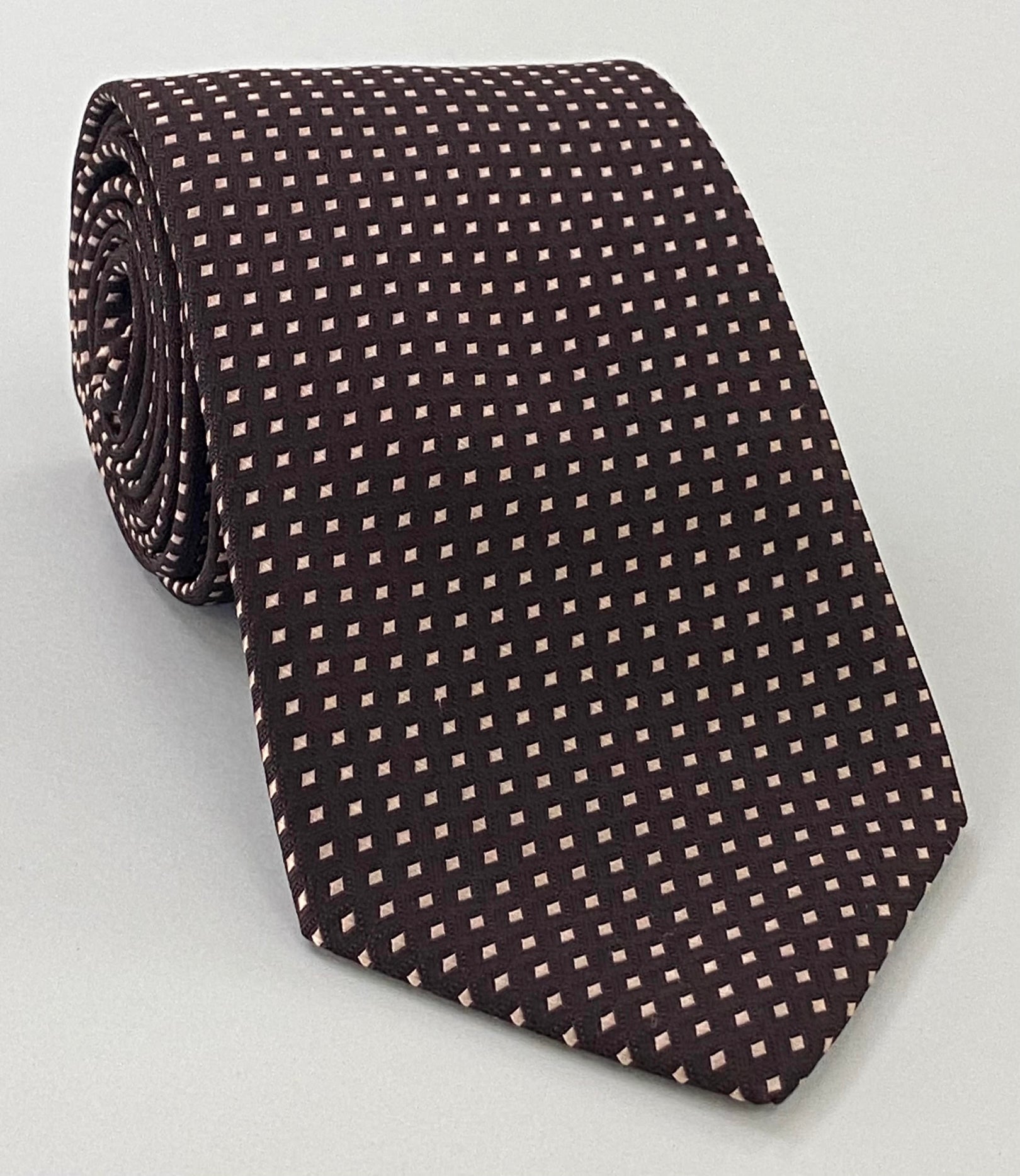 Light Brown on Bitter Chocolate Pattern Silk Tie EPT-15