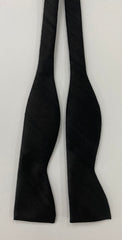 Black Thai Rough Silk Bow Tie THRBT-10