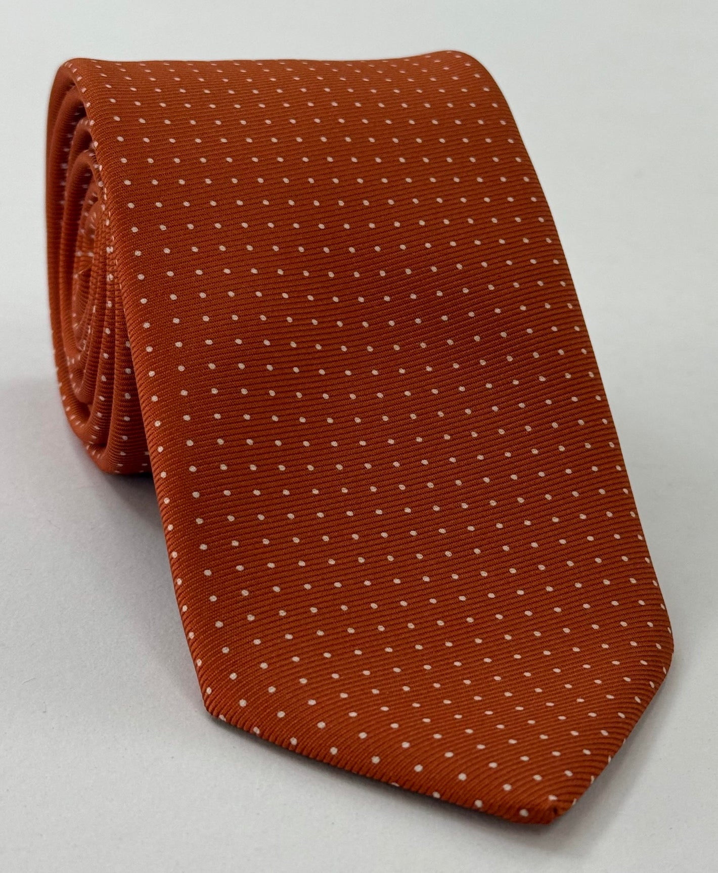 번트 오렌지 맥클스필드 프린트 실크 타이 MCPDT-20 (화이트)