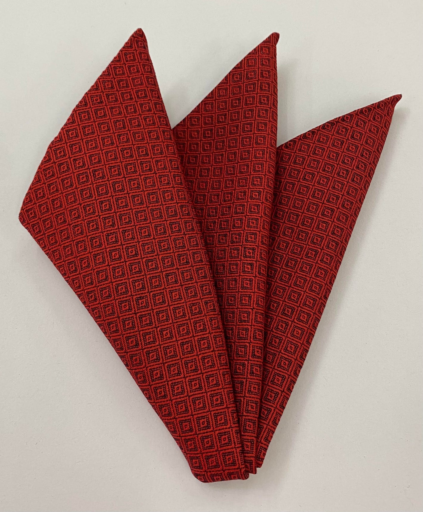 Red Brocade Cotton Pocket Square 1